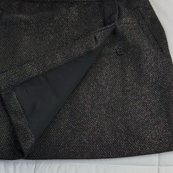 Banana Republic size 12 Metallic Tweed Wrap Skirt in Black and Gold, NEW - Picture 5 of 11
